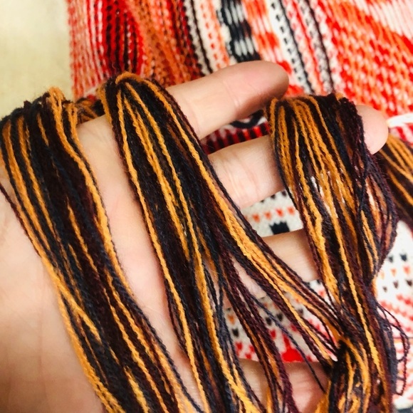 RARE MAXSPORT Tribal Aztec Long Cardigan Bohemian Boho Fringe Size M‎ $298 - Picture 15 of 16